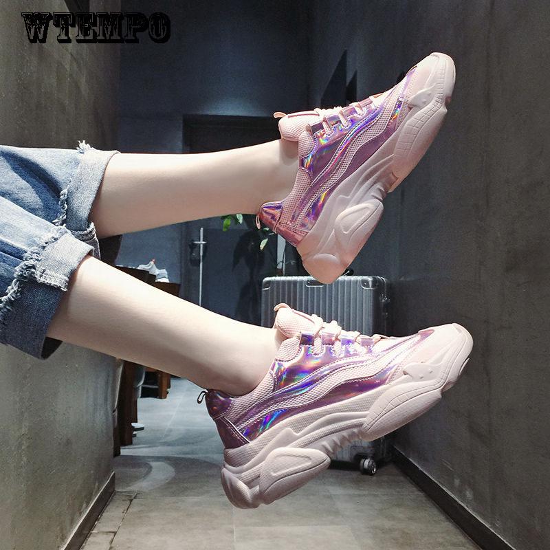 WTEMPO Brand Fashion Wild Platform Sports Shoes Comfortable Breathable Mesh Shoes Female Summer