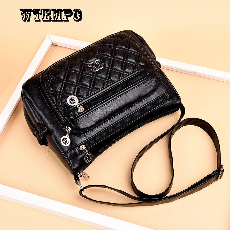 Brand One-shoulder Messenger Bag Trend Bag Fashion Wild Women Bag Multi-layer Soft Leather