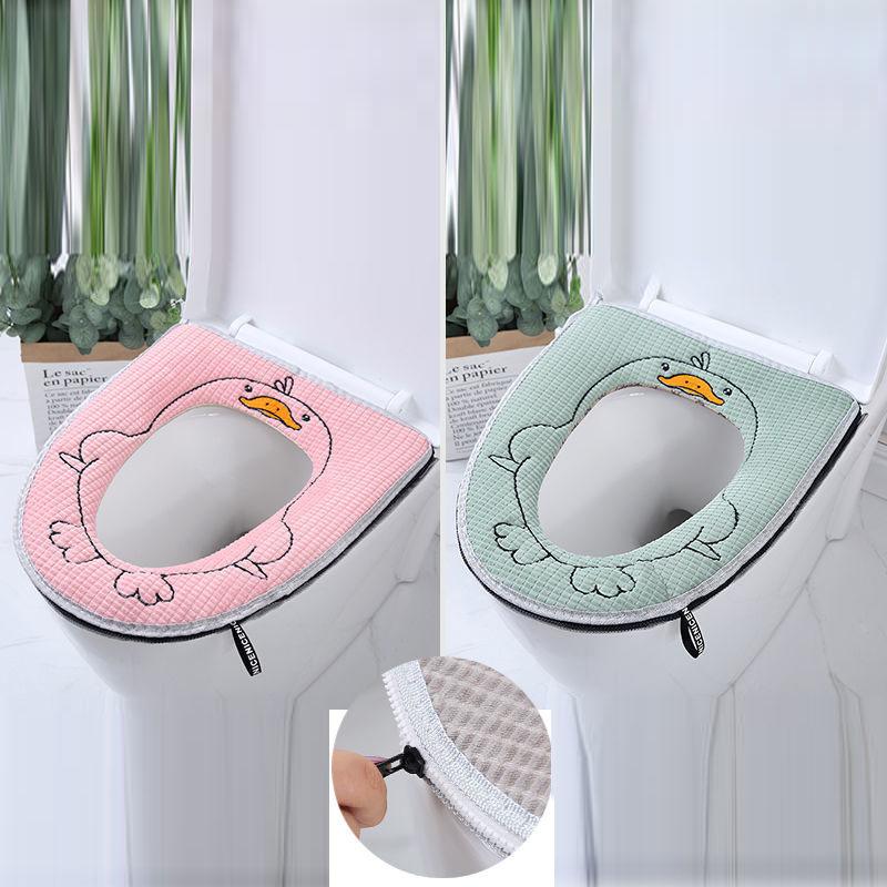 Two-piece Household Toilet Seat Gasket Four Seasons Waterproof Universal Toilet Cushion Winter Toilet Toilet Cushion Zipper Toilet Seat Cover