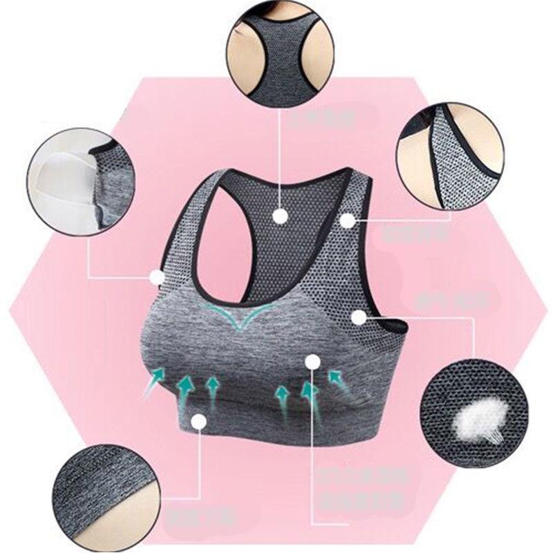 Sports Fitness Running Yoga Lift Shockproof Tight Elastic Gather Breathable No Steel Ring Beautiful Back Vest Bra