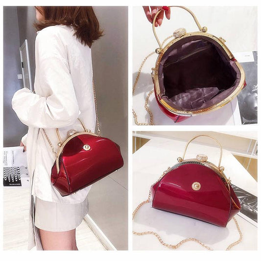 Patent leather bag Genuine Leather Woman bag European and American style Handbag Trendy wild