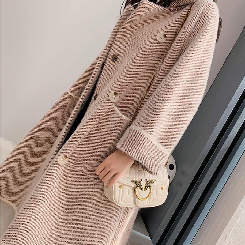 Winter Elegant Sexy Imitation Mink Velvet Women's Coat Fashionable and Popular Mid-length Loose Fur Mink Coat