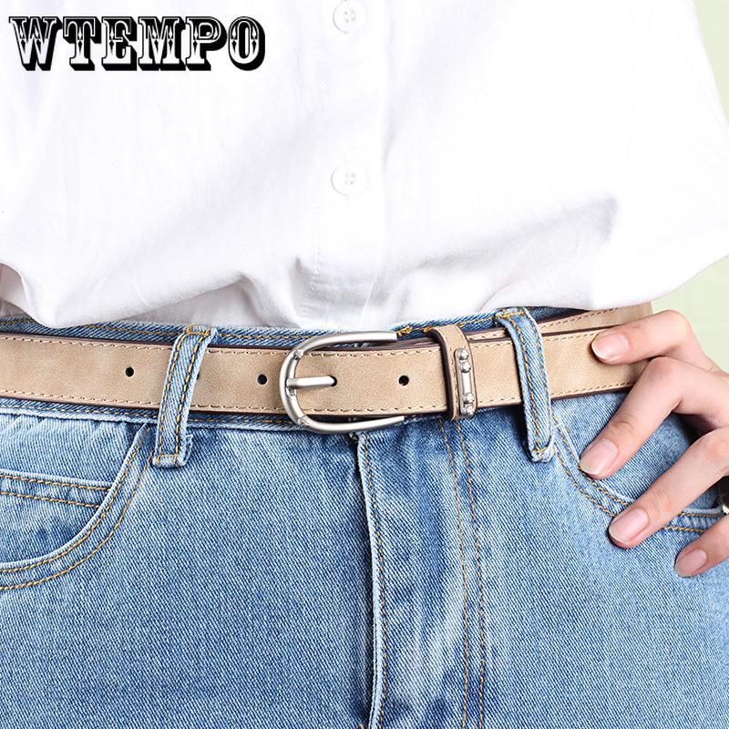 Fashion Concise Accessories Ring Belt Women Pu Leather Pin Buckle Flat Belt