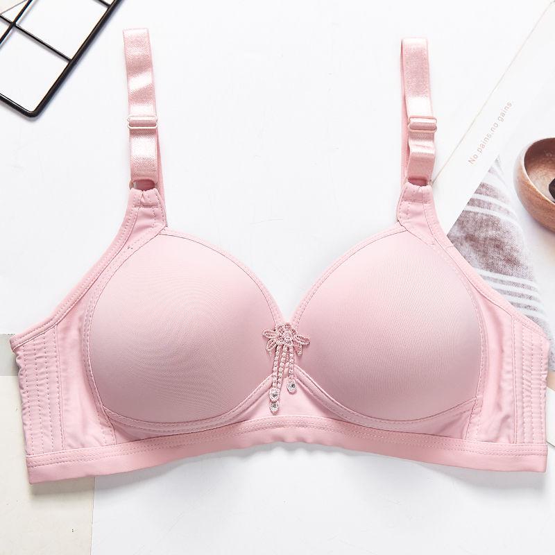 Large Size Thin Breathable Gather No Steel Ring Bra Women's Underwear Anti-sagging Adjustable Breast Bra Underwear Women