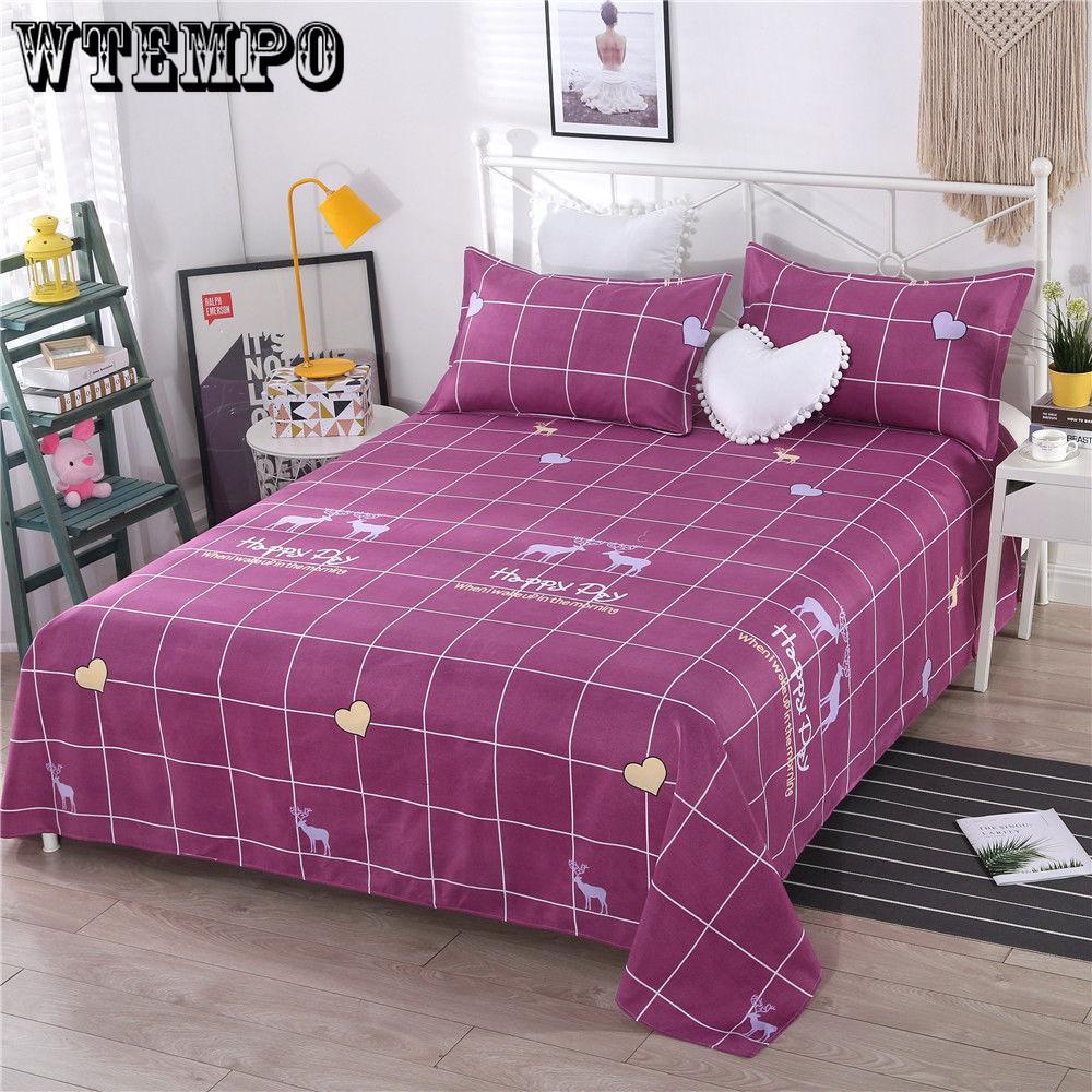 Bed Sheets Printed Comfortable Breathable Skin-friendly Non-ballable Sheets Bedroom Dormitory Bedding Sheet