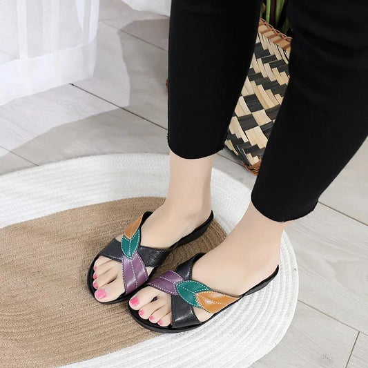 Fashion Women Bright Slippers Spring Summer Home Beach Flip Flops Comfortable Flat Shoes