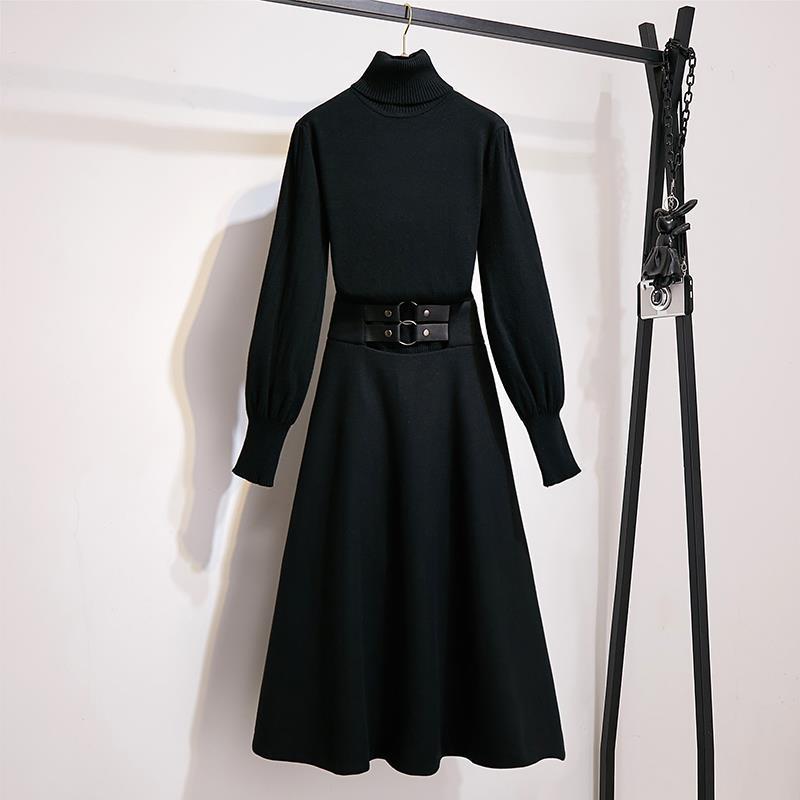 Autumn and Winter Suits Female Students High-necked Sweater Sweater Woolen Skirt Two-piece Suit