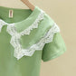 Girls' T-shirts Short-sleeved T-shirts Tops Children's Ruffled Clothes Children's Birthday Party Clothes