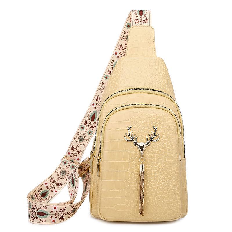 Women Tassel PU Sling Bag Outdoor Slung Riding Bag Waterproof Travel Women Shoulder Bag Home Supplies Crossbody Chest Bag for Gift