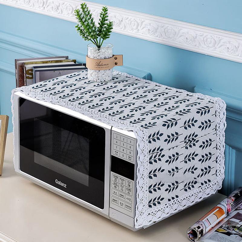 Microwave Oven Cover Towel Cotton and Linen Dust-proof Protective Cover Cloth Easy To Clean Household Storage Cover Cloth