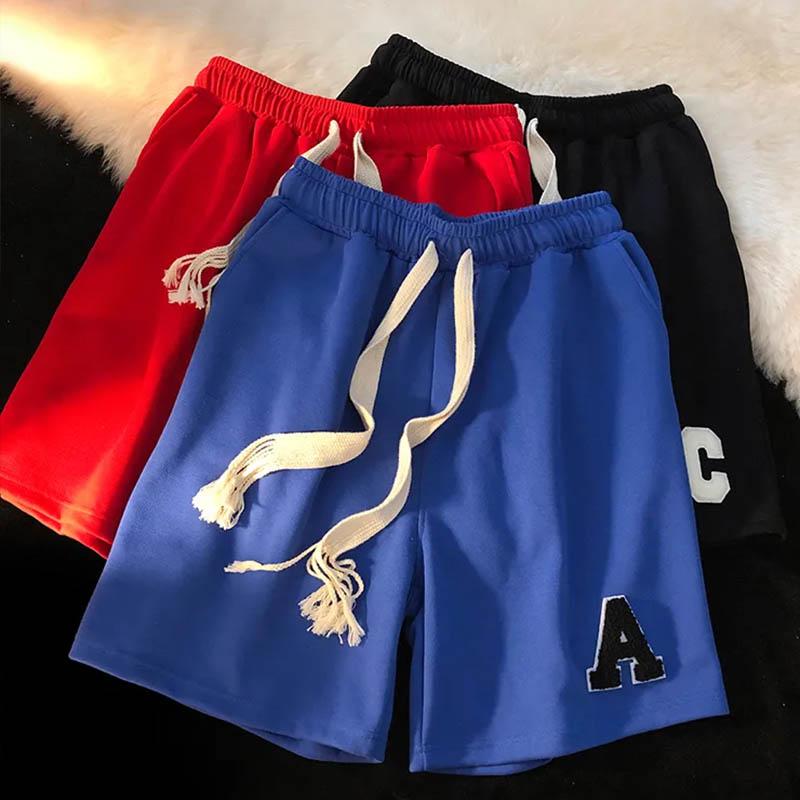 Blue Summer Breathable Shorts Men and Women Loose Casual Pants Couples Wear Five-point Pants