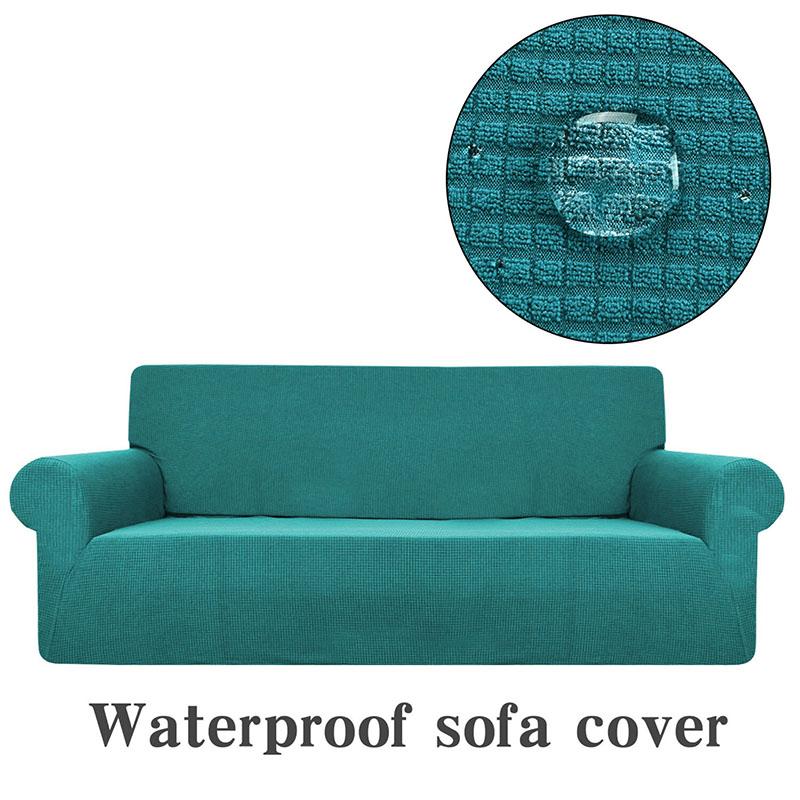 Nordic Style Waterproof  Stretch Sofa Cover L Shape Sofa Cover for Living Room  Full Covered Velvet Sofa Slipcover for  1/2/3/4 Seater Soaf