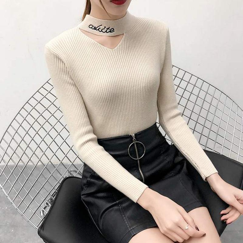 Autumn/winter Thick Slim-fit Sweater Slimming Knit Bottoming Shirt High Collar Sweater Sexy Female Top