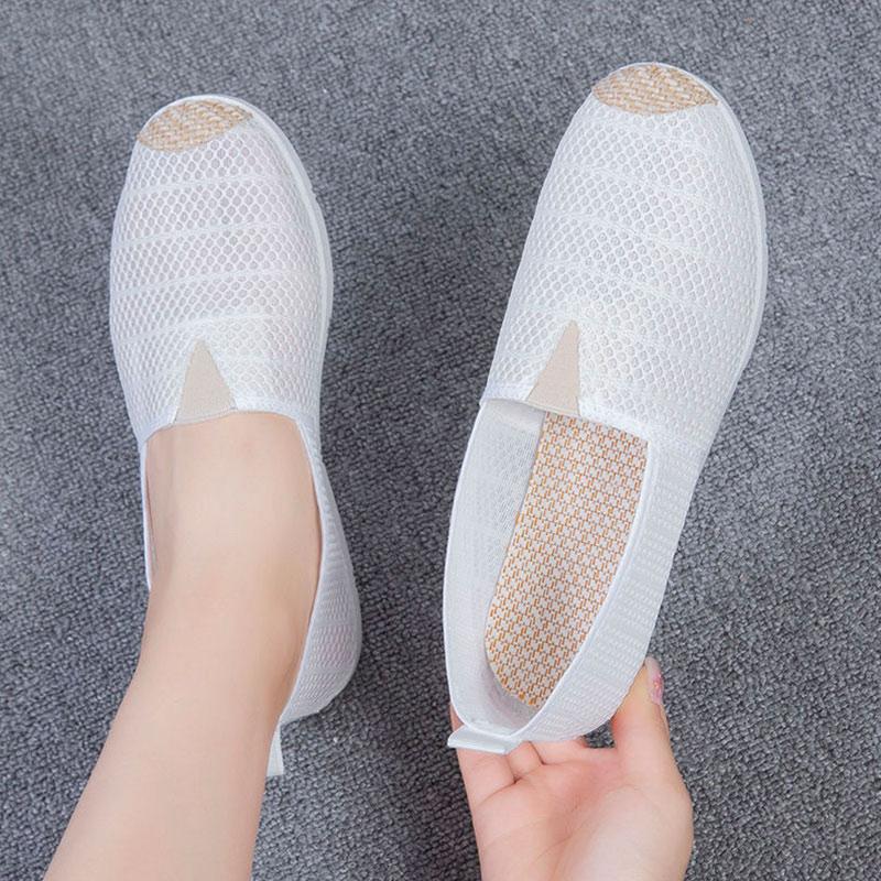 Summer Ladies Net Shoes Women's Breathable Mesh Non-slip Hollow Mother Sandals Thin Cloth Shoes Women's