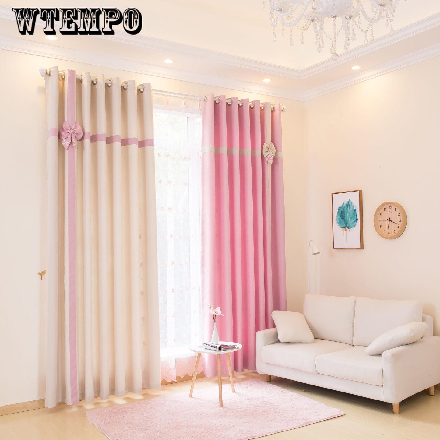 WTEMPO Window Curtain Fashion Printed Washable Cuartain Home Texitle Curtain bedroom living room