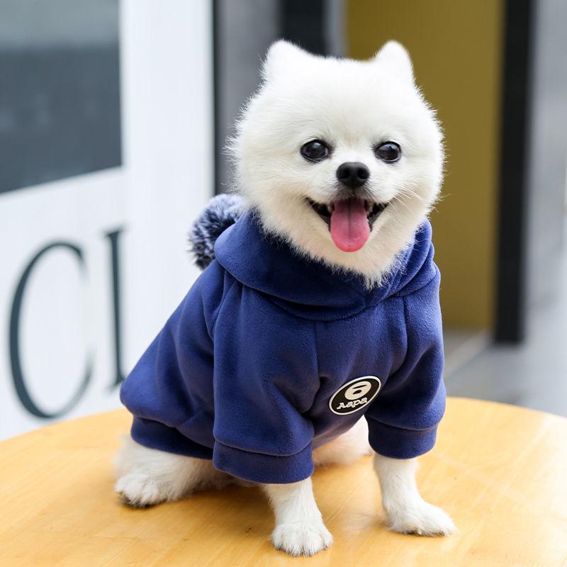 Dog's Warm Jackets Coats Hooded Winter Clothing Cat Hoodies Rompers Two-legged Clothes for Puppy Cats Soft Cotton Jumpsuits with Cap