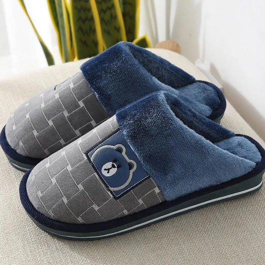 Cotton Slippers Men's Large Size Winter Household Indoor Non-slip Thick-soled Woolen Cotton Slippers Women's Warm Shoes