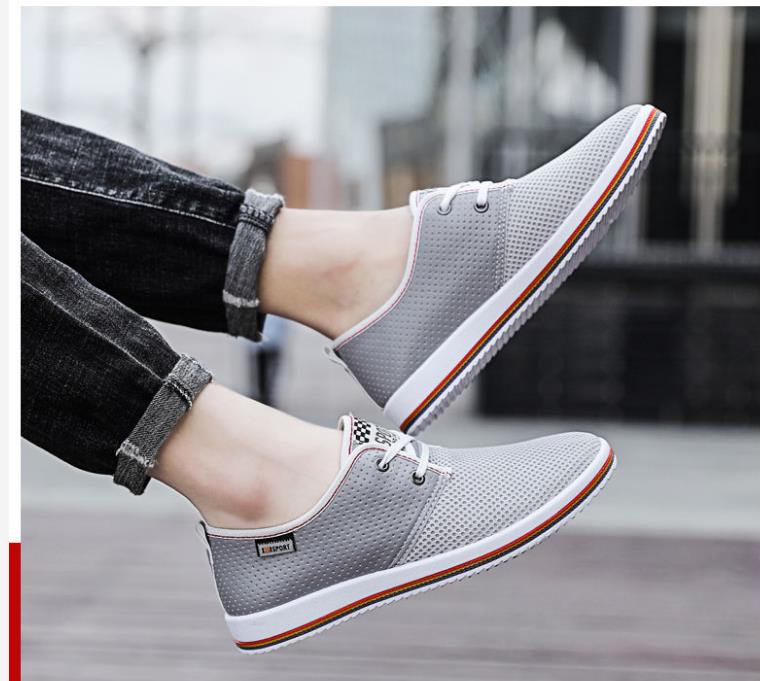 Summer Men's Casual Shoes  Trend Breathable Mesh Shoes Hollow