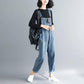 Net Red Denim Overalls Schoolgirl Loose Skinny Cropped Jumpsuit Women Trousers Different Colors