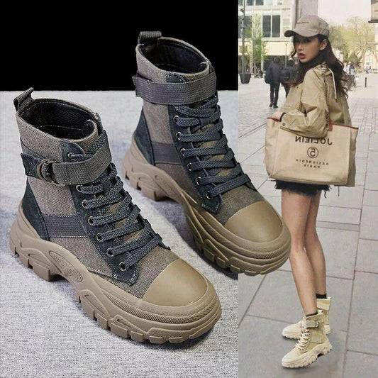 2019 Autumn Martin Boots Women's Shoes British Style Breathable Ladies Motorcycle Boots Short Boots