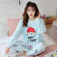 Coral Velvet Pajamas Women's Long-sleeved Thickened Plus Velvet Home Clothes Can Go Out, Leisure Suits Are Soft and Do Not Shed Hair and Do Not Fade