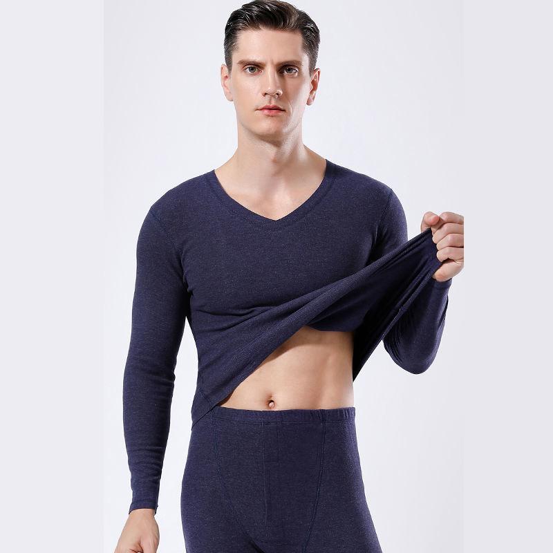 Men Winter Thermal Underwear Tight Suit Thicken Windproof Comfortable Soft Lining Long Sleeve High Elasticity Tracksuit Wearable Versatile Pajamas