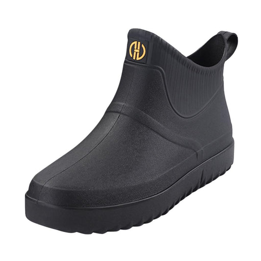 About1988 Men Fashion Casual Outdoor Waterproof Short Ankle Rain Boots Slip On Water Shoes