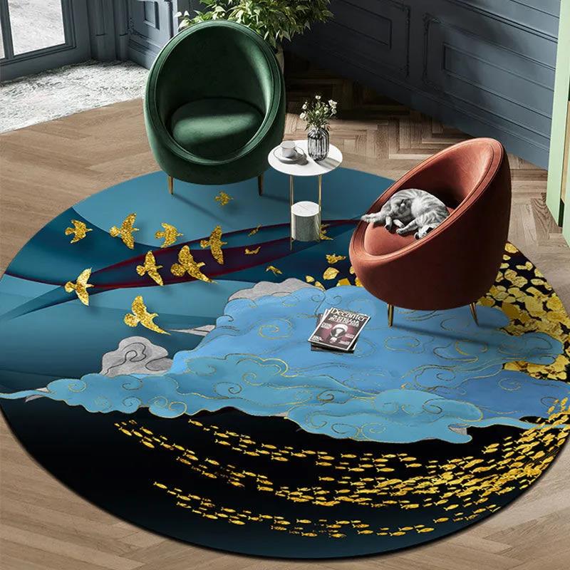 Chinese-style Round Carpet Living Room Study Light Luxury Nationality Style Tide Room Carpet Bedroom Bedside Mat