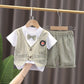 Boys Suits Blazers Clothes for Baby Wedding Formal Party Striped Baby Vest Shirt Pants Baby Kids Boy Outerwear Set 1-6 Years