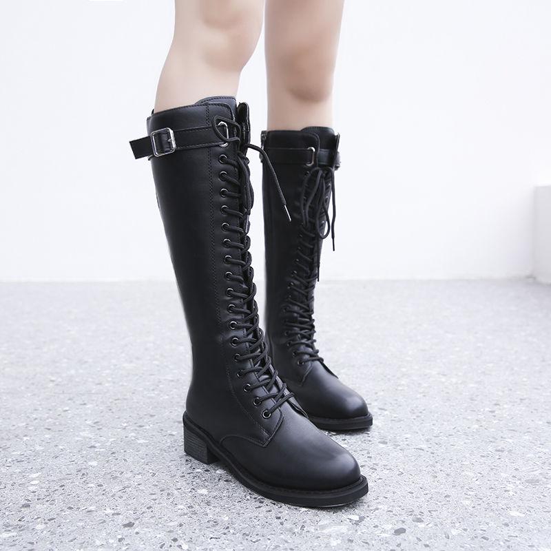 Fashion Slim Boots Mid Boots Women Autumn and Winter Martin Boots Women Flat Boots Boots