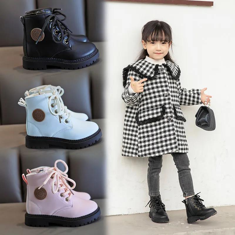 Children's Martin Boots Girls and Boys Winter Autumn Little Princess Single Boots British Style Children Casual Short Boots