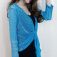 1 PC Long-sleeved Nylon Lace Cardigan Thin Shawl Female Sun Protection Shirt Summer Short Coat Top