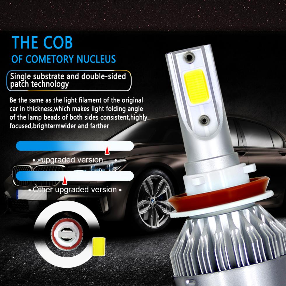 2pcs C6 10800LM 6000K 120W COB LED Car Headlight Kit Hi / Lo Light Bulbs