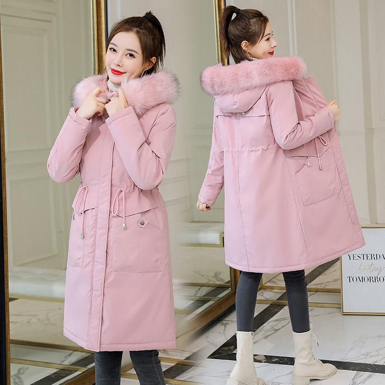 Winter Thick and Warm Women's Cotton-padded Jacket, Fashion Plus Velvet Mid-length Cotton-padded Jacket