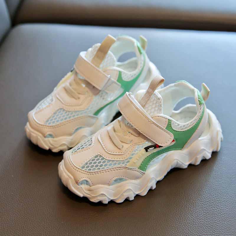 Size 26-36 Child Sneakers Leather Beach Sandals Kids Non-slip Breathable Basketball Shoes Lightweight Running Shoes Comfortable Girls Skate Shoes