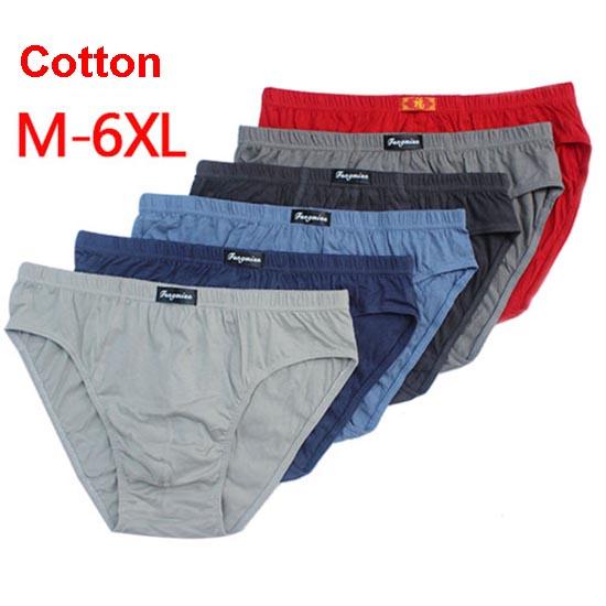 6 Packs of Men's Underwear, Cotton Mid-rise Loose-fitting Briefs, Plus-size Fat Underwear