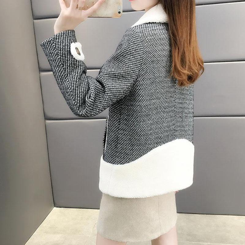 Autumn and Winter Women's Short Woolen Coat Loose and Thin Thick Ferret Coat