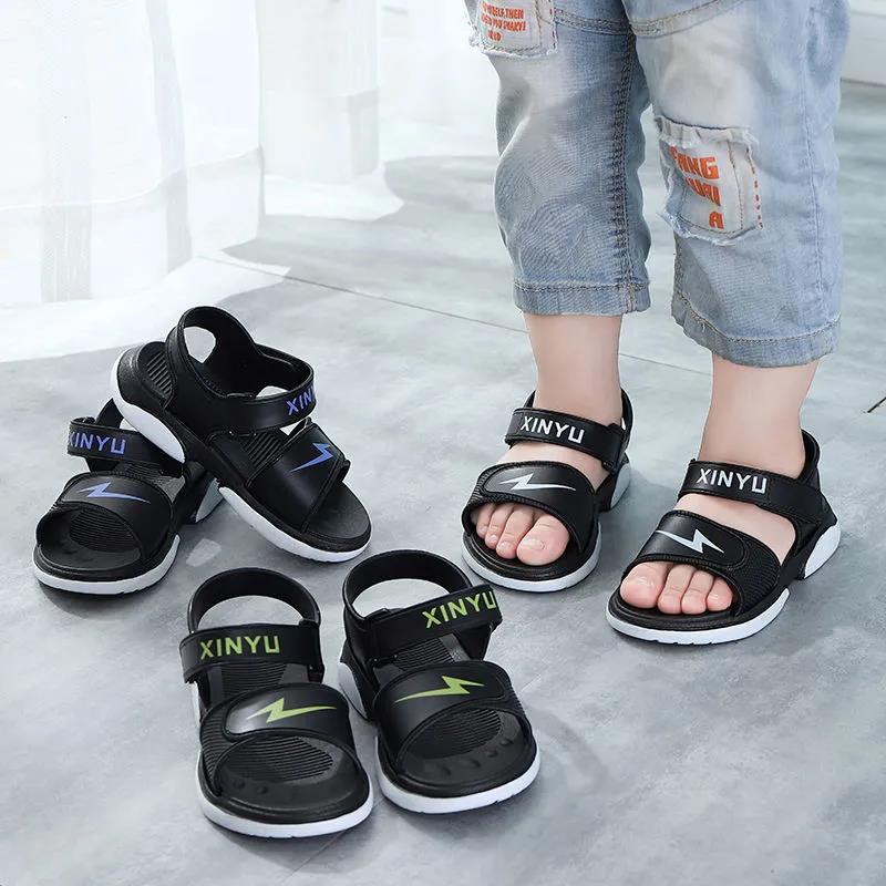 Boy's Sandals In Summer Little Children's Boys Soft-soled Non-slip Children's Baby Outdoor Shoes Children's Flat Beach Shoes