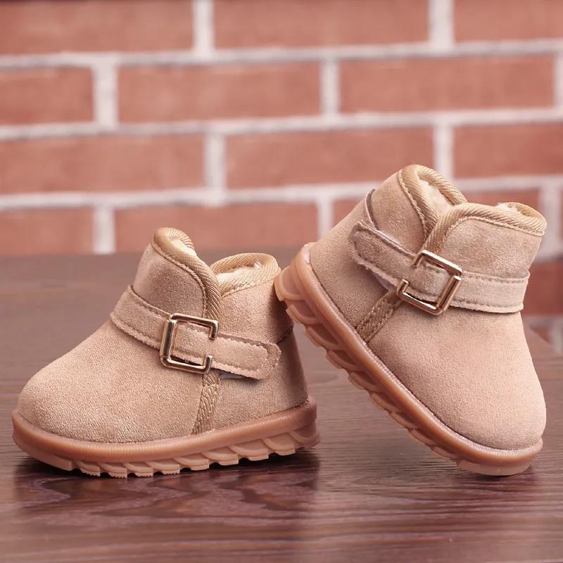 Anti Slip Cotton Shoes for Boys and Girls In Winter 1-2 Years Old Plush Thickened Toddler Shoes Children's Snow Boots Infant Shoes