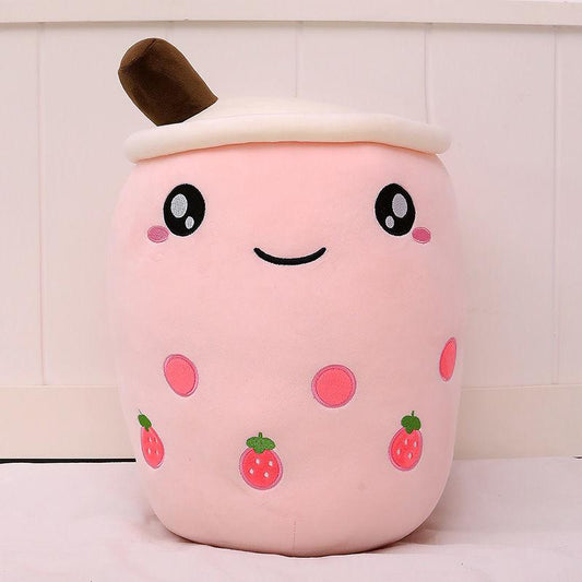 Real-life Bubble Tea Plush Toy Stuffed Food Milk Tea Soft Doll Boba Fruit Tea Cup Pillow Cushion Kids Toys Birthday Gift