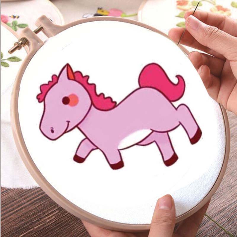 Zodiac Printing Cross Stitch Manual Thread Embroidery Small Picture Children Students Simple Learning Embroidery