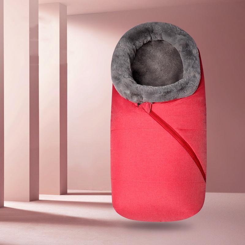 Baby Sleeping Bag Autumn and Winter Holding Quilt Plush Thickened Coral Plush Cotton Children's Newborn Go Out Anti Kick Quilt Dual Purpose