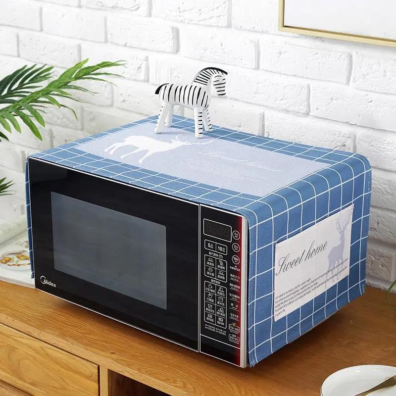 Microwave Oven Cover Dust Cover Oven Cover Cloth Oil-proof Cover Waterproof Household Dust Cover Towel 35*100cm