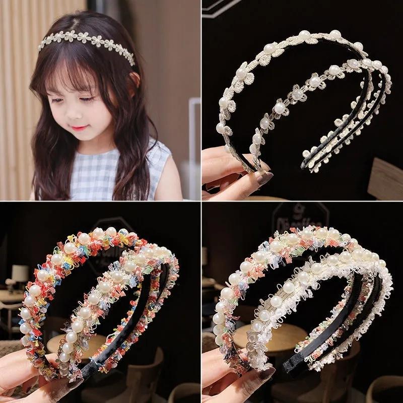 Lace Pearl Flower Headband Children Headband Korea Super Fairy Hairpin Hair Accessories Princess Headwear Headband Accessories for Women