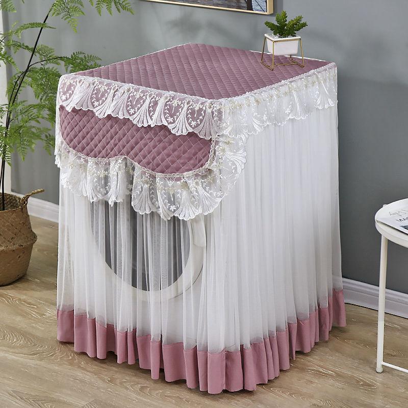 Lace Ruffle Floral Washing Machine Dust Cover Protection Front Durable Soft Home Lace Proof Case Washing Machine Protective Dust