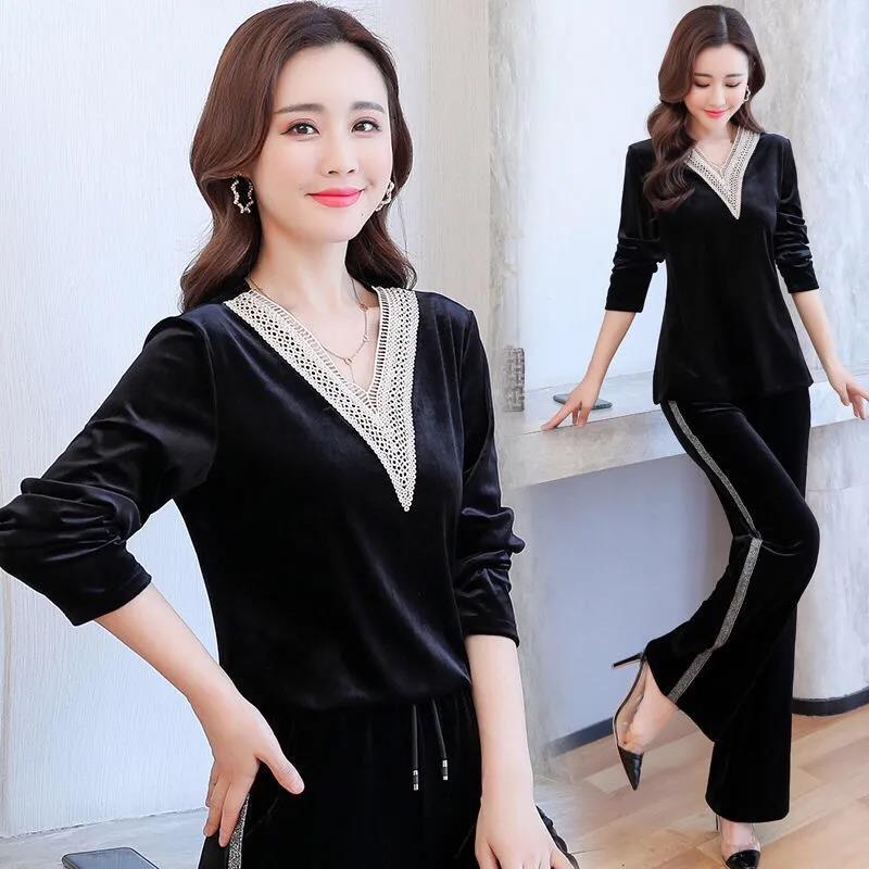 Women Sexy V-neck Golden velvet Office Blouse Elegant Long Sleeve Wild Basic Shirts Vintage Casual Ladies Top Spring Fall Pullover