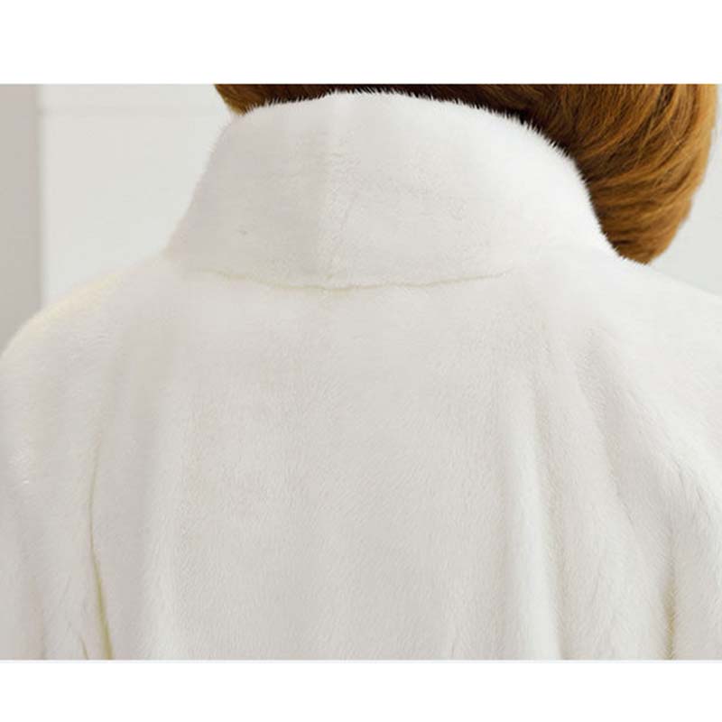 Imitated Mink Velvet Coat Women's Mid-length Autumn and Winter Haining Mink Coat Thickened Large Size Fur Coat Was Thin