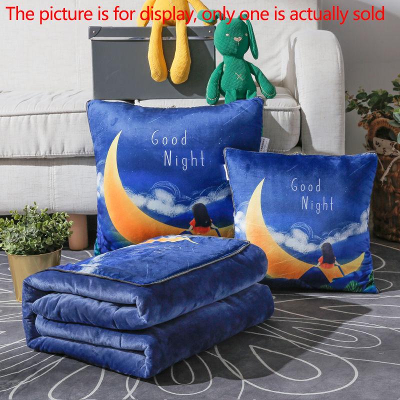 Dual-purpose Pillow Winter Coral Velvet Pillow Variable Quilt Sofa Pillow Car Warmth Artifact