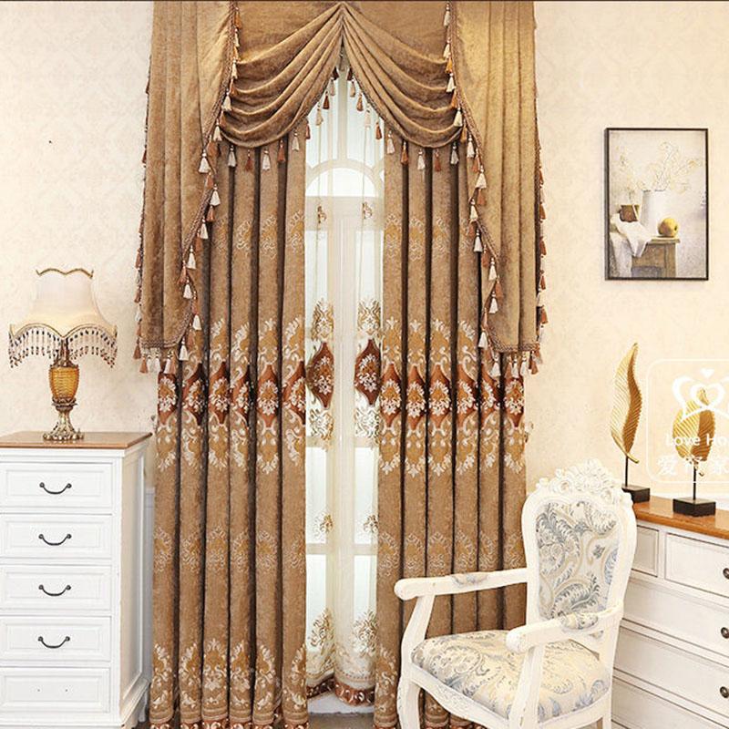 European-style Blackout Curtains + Window Screen Home High-end Living Room Chenille Window Screen Balcony Bedroom Villa General