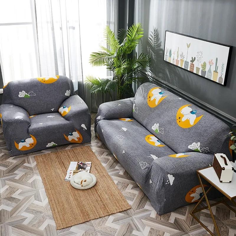 Elastic sofa covers for living room anti slip cartoon sofa slip cover 1/2/3/4 Seater simple mordern casual Slipcover Universal